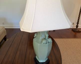 #21 - $80 - Green ceramic table lamp 30tx16w
