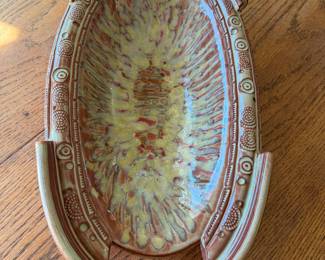 #28B - $50 - Zayzlee pottery signed large fruit bowl or centerpiece