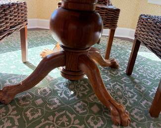 #26 - $220 - Round claw foot table  with leaf 47x 49t