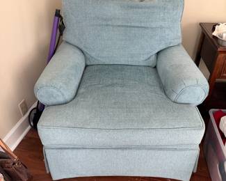 #50 - $250  each - Pearson velveteen feather back pillow teal blue 35Wx40x35T  - 2 available
