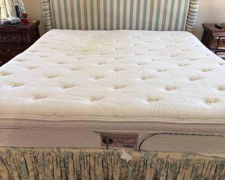 #43- $190 - King fabric stripped headboard 56x84 /    #44 - $200  - King sleep number 7000 mattress