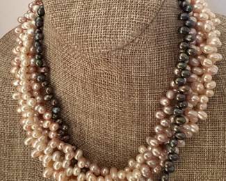 #93 - $100 - Multi strands multi colors pearls necklace 