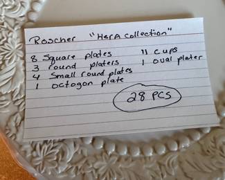#34A - $164   - Roscher & Co. Collection eartenhware 28 pieces