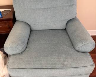 #50 -  $250 each - Pearson velveteen feather back pillow teal blue 35Wx40x35T  - 2 available