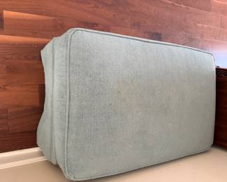 #51 - $40 - Pearson ottoman teal blue as is
