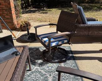 #81 - $80  - Set of 2 swivel rocking patio chairs
