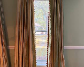 #4 - $300 per pair - Silk drapes black out 102 long includes the rings not the rods 4 sets available