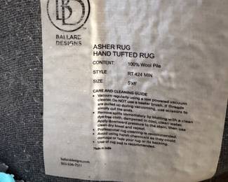 #55 - $60 - Ballard design rug 5x8 - need steam clean
