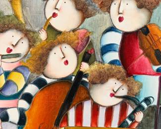 #3 - $140 - Original oil painting "children" by Joyce Roybal 30wx26t