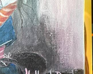 #33 - $80 - Original painting of clown signed by Holland-Doyle 8x12