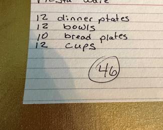 #34D - 184$  -Fiesta ware multi color  46 pieces