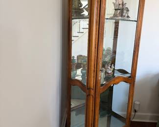 #9 - $400 - French Provencal Curio cabinet with glass shelves 29wx15dx81t