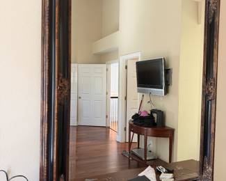 #39 - $100 - Rectangular mirror black & dark gilt 68wx19dx34t
