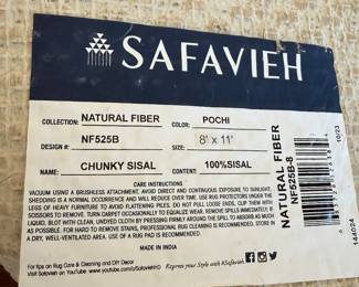 #24 - $100 - Savavieh chunky sisal natural fiber area rug 8x11