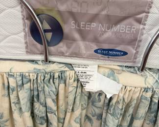 #44 - $200  - King sleep number 7000 mattress - #44B- $60 Bedskirt linen cream/blue 
