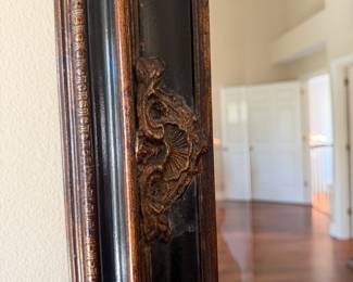 #39 - $100 - Rectangular mirror black & dark gilt 68wx19dx34t