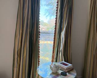 #4 - $300 per pair - Silk drapes black out 102 long includes the rings not the rods 4 sets available
