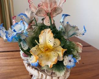 #6 - $150 - Capodimonte made in Italy large ceramic flower arrangement 16wx17t
