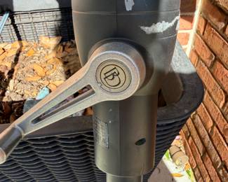 82 - $60  -Ballard Designs Large blue and white patio umbrella needs stand
