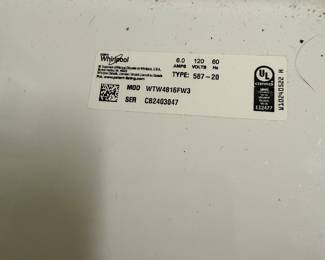 #34 - $750 - Whirlpool washer & dryer purchased in 2022. 
