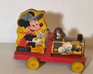 	Wooden Mickey Mouse Train Pull Toy