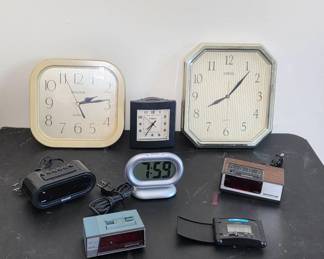Vintage and Modern Clocks Bulova & Others