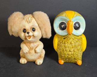 	Ceramic Dog and Owl Coin Banks