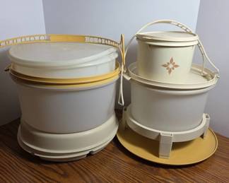 	Tupperware Cream and Yellow Containers