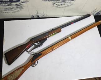 Two Toy Rifles with Wooden Stocks