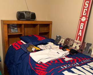 Solid wood captain's bed with mattress