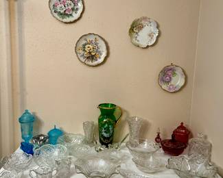 Beautiful crystal and hand-painted plates