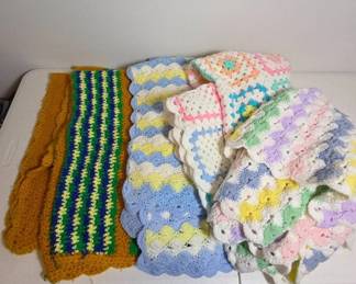 Crocheted Blankets in Pastel and Bold Colors