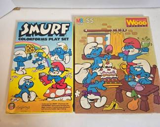 Smurf Colorforms Play Set and Puzzle