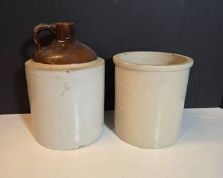 Antique Stoneware Jug and Crock