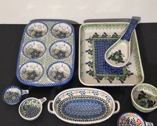 Polish Pottery Kitchen Serving Set