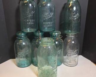 Large Antique Mason Jars Collection