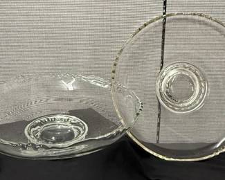 Matching Indiana Glass Company Serving Plate And Shallow Bowl