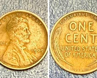  RARE FIND 1909 VDB Penny And 10 Other Old Pennies