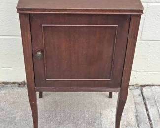 Antique Wooden Smoker Cabinet By Hanson Clock Mfg.