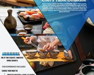 Host a 16 sushi course dinner for six prepared, in your home, by a master chef