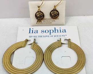 Lia Sophia Nottingham Hoop Earrings and Damascene Earrings