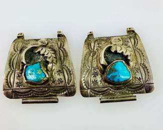 M.J. Tsosie Handcrafted Navajo Sterling Silver & Turquoise Watch Tips