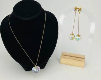 Sarah Coventry Gold Ice Earrings with Coordinating Necklace