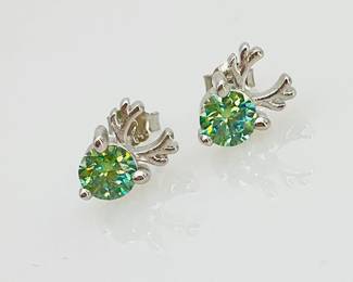 Moissanite Deer Earrings