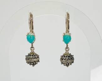 Full Ball Botuni Earrings with Turquoise