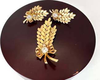 Vintage Sarah Coventry "Harvest Time" Brooch & Earring Set