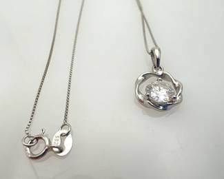 Silver Moissanite Necklace