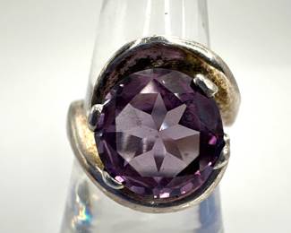 Purple Sapphire Sterling Silver Ring