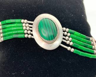 Silver Malachite Bracelet