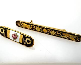 Spanish Damascene Decorative Pin & Tie Clip